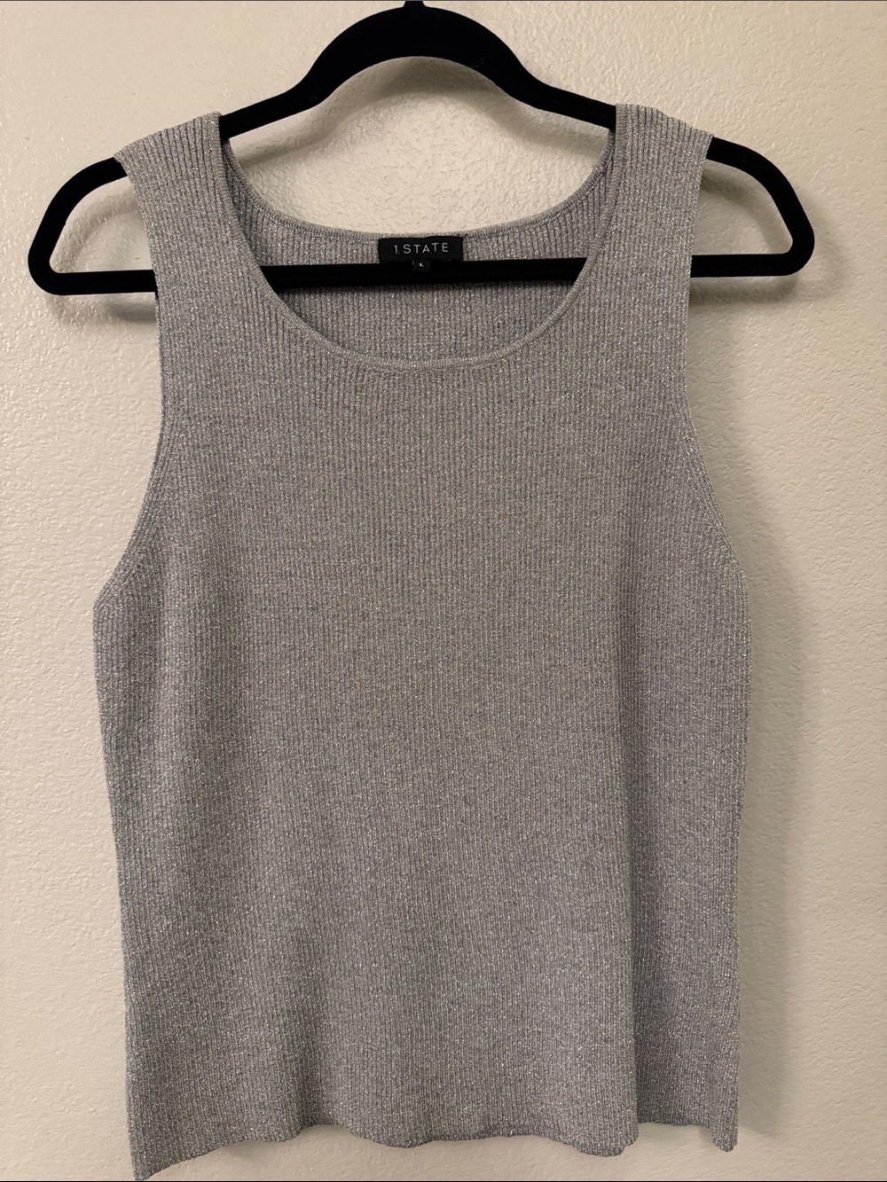 1. State Metallic Gray Ribbed Tank